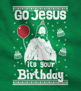 Jesus Birthday Funny Holiday Xmas Long Sleeve Sweatshirt for Men Women Ugly Christmas Sweater Style