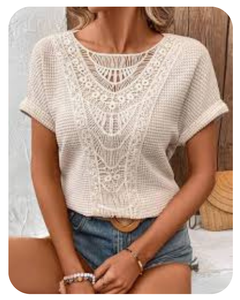 Summer Hollow Out Short Sleeved