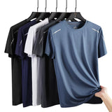Men'S Running Quick Drying T-Shirts Breathable Hiking Fishing Tees Soft Elasticity Outdoor Sports Short Shirt Summer