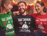 Jesus Birthday Funny Holiday Xmas Long Sleeve Sweatshirt for Men Women Ugly Christmas Sweater Style